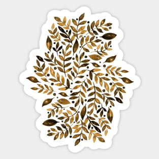 Seasonal branches and berries -  amber Sticker